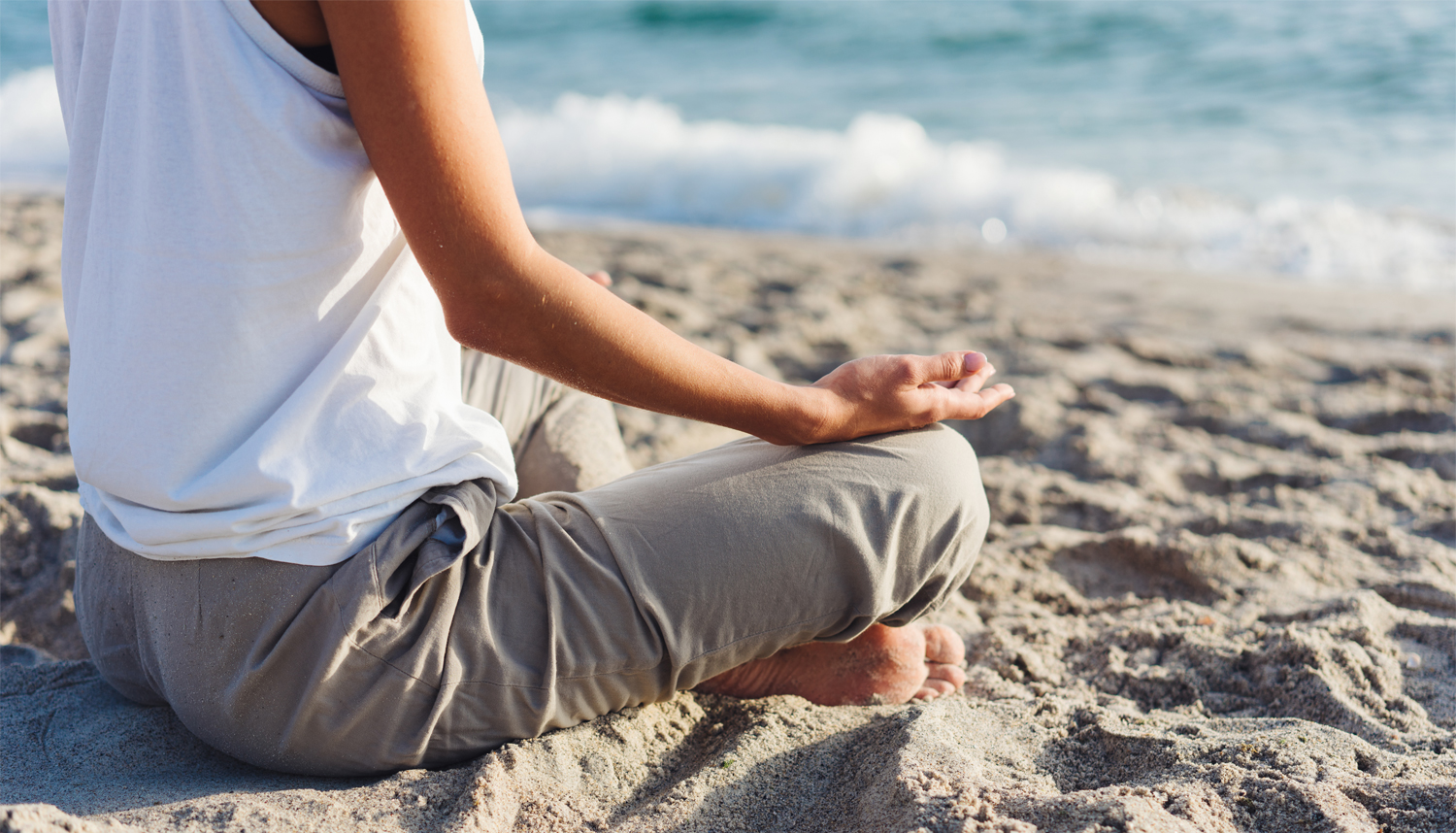 body of a beautiful girl in a meditation